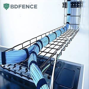 Galvanized Anti-Rust Metal Mesh Cable Tray Safe Wiring for Workshops Power Transmission & Protection Tray for Equipment Rooms