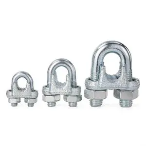 Manufacturer Direct Sales Heavy Duty Carbon Steel Wire Rope Clamp Zinc Plated Metric & Inch Wire Rope Cable Clip Clamps
