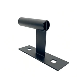 Factory Custom Black Powder Coated Metal Tube Wall Mount Bracket Heavy Duty Welded Rod Holder Support Bracket
