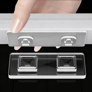 Flat-Base Snap Fit Adhesive Bracket No Hole Traceless Wall Mount Holder for Router Plug Strip Smooth Tile Marble Surface Storage