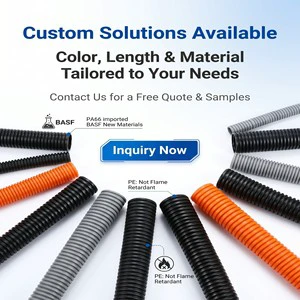 20mm Plastic Electrical Corrugated Tube Wire Split Conduit ROHS Nylon Flexible Conduit with PA Material
