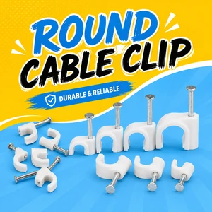 Multipurpose Hardware Grade 12mm 14mm 16mm 18mm 20mm Wide Sizes Black PE Plastic Sturdy Circle Cable Clips