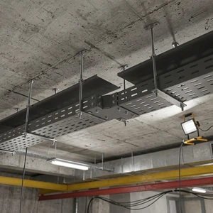 HUAPENG CE Certified Ventilated Perforated Cable Tray Powder-Coated Slotted Cable Tray