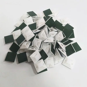SUPOELE 20X20mm Self Adhesive PP Cable Tie Mount Wall Fixing Clamps White Black 1000PCS/Bag Cable Ties Holder Base