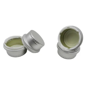28mm Aluminium Plastic ROPP Cap For Water Glass Bottle Custom Logo Water Bottle Cap With TPE Liner