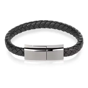 Type C Cable Charger Bracelet in Leather Braided Material Data Charging Bracelet Cable USB C Micro USB for Mobile Phone iphone