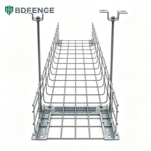 Factory Supply Hot Dipped Galvanized Carbon Steel Mesh Tray Good Heat Dissipation Custom Width Shopping Mall Cable Management