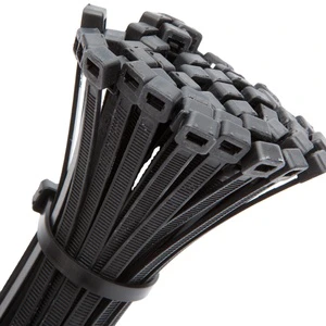 Heavy Duty Nylon 66 Zip Ties 8in - Self-Locking Cable Ties, 50LBS Strength, White/Black, Bulk Pack - Factory Supplier