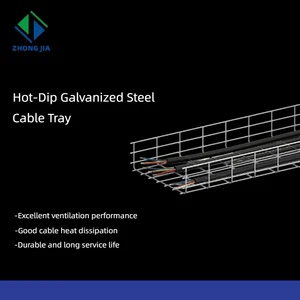 Durable Steel Wire Mesh Grid Cable Tray with Hot-Dip Galvanized Surface for Cable Management in Humid Environments