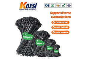 Zip Nylon Self-Locking Heavy Duty Cable Ties 250mm Industrial Use Strong Never Break Black Model 5X