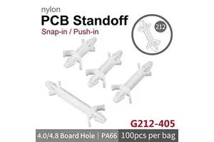 Aircraft Head PCB Spacer Snap-in Nylon PCB Standoff 4.0mm Mount Hole Plastic Support Post Push Fit PCB Isolation Column L4.8mm