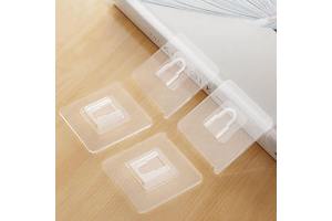 Press-On Dual Adhesive Locking Bracket No Nail Traceless Wall Mount for Desktop Power Strip Router Cable Cord Tidy Organizer