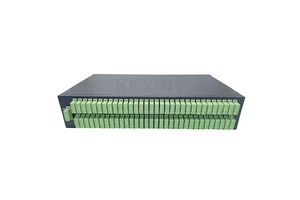 KEXINT 2 PCS 1X64 SC/APC Metal Fiber Optic PLC Splitter Distribution Frame 2U ODF 19 Inch Rack Optical Fiber Patch Panel Data