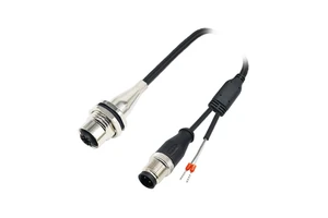M12 5-Pin a Code Copper Conductor PVC Insulation Female to Male Front Mount IP67 Automotive Connector Cable