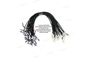 Custom IATF16949 White Plastic Housing Connector to Tubular Ferrule Pin Terminal Wire Harness Pure Copper Cable Assembly