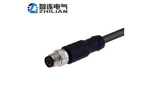 M8 Right Angle Overmolded Plug Male Female 3 4 5 6 8pin D B IP67 Waterproof Circular Connector Unshielded PVC PUR Cable