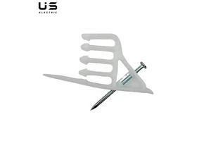 Easy Installation White R Cable Clips Nail-On Plastic Cable Clamp Adjustable Snapping Positive Lock Holds 4 Cables Electrical