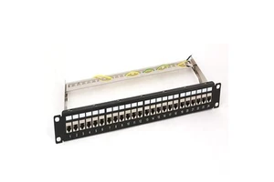 LOADED PATCH PANEL 19'' 1U 24 PORT RJ45 STP CAT6A SHIELDED PATCH PANEL WITH CAT6A CAT7 Module Jack
