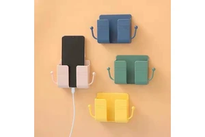 Mobile Phone Charging Adhesive Bracket Multifunctional Wall Punch-free Bdroom Wall-mounted Bedside Storage Remote Control Rack