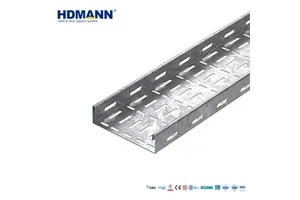 Hdmann CE Listed Premium Quality HDG Steel Perforated Basket Cable Tray For Infrastructure And Bridge Engineering