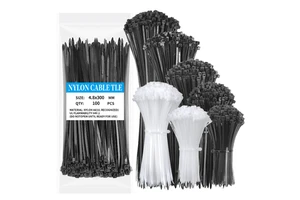 Self-Locking Nylon 66 Cable Ties 5 X 300mm 4.8mm Wide Strong Tensile High Durability Anti-Aging Corrosion-Resistant Stable