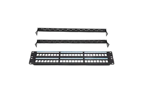 High Performance 48 Port 19 Inch Black Network Patch Panel for Information Network Cabling