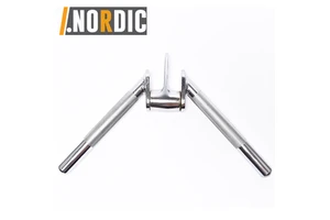 Barbell Deluxe Revolving Bar, Multi-Exerciser Cable Attachment Bar, Solid Steel Triceps Press Down Bar with Rubber End Cap Ball