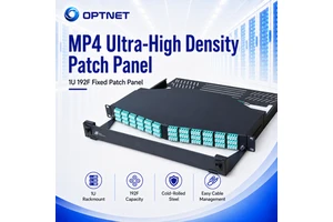 1U 19 Inch Ultra High Density Datacenter Fiber Patch Panel 144 Port Angled MPT with OM3 LC Fiber Optic Equipment