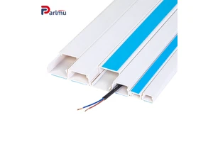 Factory PVC Electric Cable Conduit Wire Trunking Pipe PVC Square Cable Trunking With Sticker