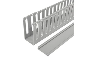 U-Shaped PVC Cable Trunking 50x25mm Slotted Wiring Duct Corrosion Resistant Industrial Electrical Wiring Solid PVC Cable