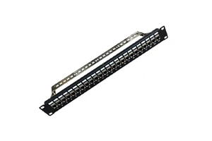 19 Inch Network 1U 24 Port Cat6 Shielded STP Fiber Optic Patch Panel RoHS Compliant SPCC Steel for Data Center