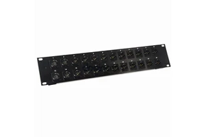 Patch Panel 24 Port with Modules 2U 24 Way 3Pin Male Female XLR Wall Patch Panel for Audio Video Av Audio Video Splitter