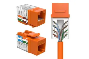 Cat6 Keystone 45 Degree for Patch Panel & Wall Plate, Supports up to 10Gbps