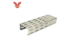 HUAPENG Slotted Cable Tray Commercial Complex Carbon Steel Cable Trays Powder-Coated Ventilation Perforated Cable Tray
