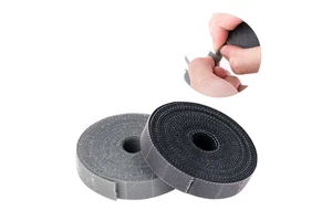 Pre-Cut Self-Adhesive Polyester/Nylon Cable Tie with Hook and Loop 3M/5M Length for Easy Cable Management