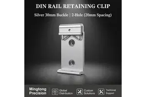 Silvery Aluminum 35mm DIN Rail Mounting Clip With Snap Hook For Easy Installation