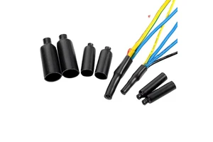 DINGYUAN Waterproof Black Heat Shrink Wire End Cap Tubing Electrical Wire Wrap Tubes Sealed Heat Shrink Cable End Cap Connectors