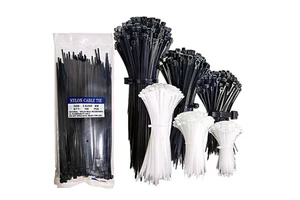1.8*100mm,Best Factory Price Nylon66 Cable Tie Manufacturer,Black White 6" Inch Self-locking Plastic Security Zip Ties