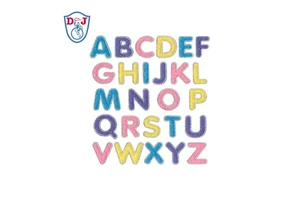New Stick On Iron On A To Z Teddy Fleece Fabric Alphabet Patches Embroidered Emblem Iron On Appliques Cloth Fashion Patches