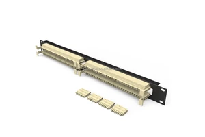 Factory Direct 50/100 Pair 110 Type Telephone Patch Panel 1U Rack Mount with Connecting Blocks and Label Strips