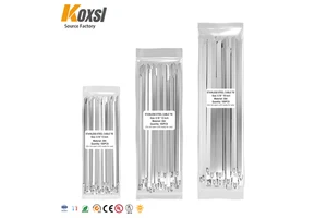 11.8 Inch Heavy Duty 304 Stainless Steel Zip Ties Self-Locking Multifunctional Cable Ties for Outdoor Use for Farms Exhaust Wrap