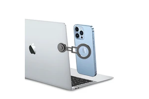 Adjustable Zinc Alloy Magnetic Laptop Phone Holder Portable Side Mount Cellphone Stand Clip for Desk Use Compatible Laptop