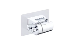 Wall Mount Strong Adhesive Waterproof Handheld Shower Bracket Self-Adhesive Black ABS Plastic Chrome Finish Shower Head Holder