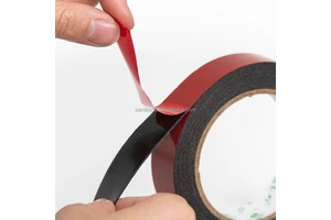 4mm X 30m Roll Foam Tape Double Side Adhesive Tape Red Film 1mm Thick Black Foam Strong Resistant Mounting Tape