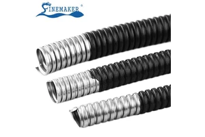 3/4" 20mm Electrical Cable Wire Protection PVC Coated Corrugated Metal Flexible Conduit