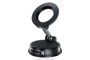 A13-1 Folding Vacuum Magnetic Aluminium Alloy Phone Holder Car Mount 360 Adjustable Dual-Core Suction Cup for Laptop