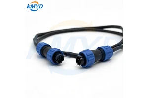 IP68 Waterproof SP13 Male To Male Cable Connector Wire Assembly With 20AWG PVC/PUR Cable