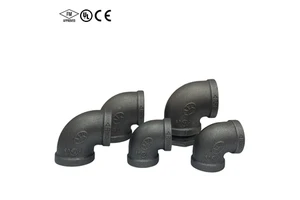 ASTM A197 Malleable Cast Iron GI Pipe Fitting NPT BSPT Thread Equal Reducing Tee 90 45 Degree Elbow For Plumbing