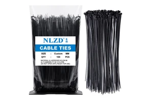 Eco Friendly White/Black Nylon Cable Ties 4.0x500mm Self Locking Easy Cut -40~+90 for DIY Projects Home Cable Management