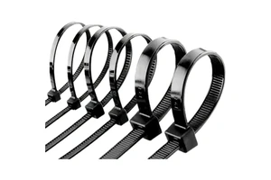 100 Pcs 12 Inch Heavy Duty Cable Zip Ties Premium Black Nylon Tie Straps 300mm Length UV Resistant Self-Locking Steel Wire Ties
